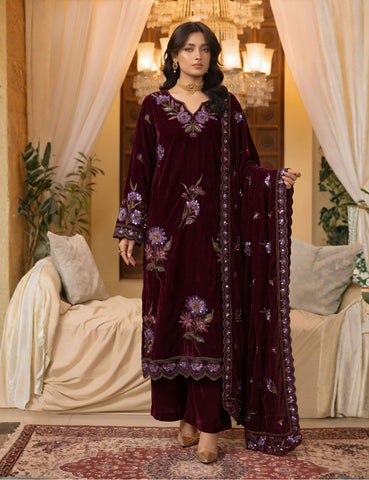 Zarmeen Emaan Premium Velvet Suit ZE-966 5