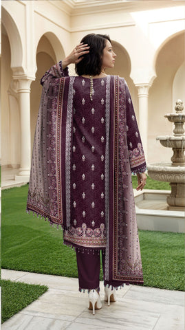 Nisha Designer Printed Emb Lawn 3PC V-599