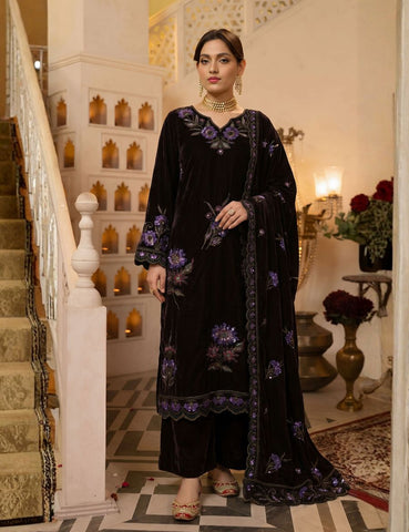 Zarmeen Emaan Premium Velvet Suit ZE-966 6