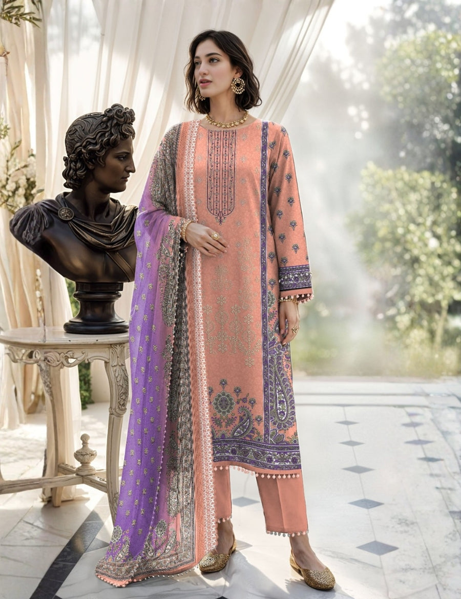 Nisha Designer Printed Lawn 3PC 599-09