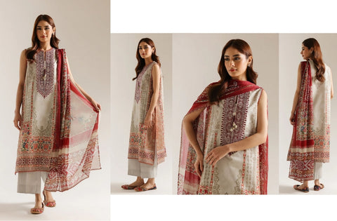 Set of Ethnic Print Lawn V-624