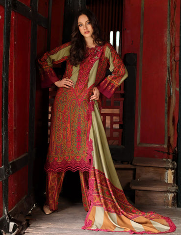 Unstitched C-Print Printed Linen 3 Piece CP-8099