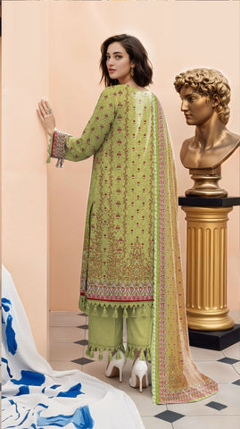Nisha Designer Printed Emb Lawn 3PC V-599
