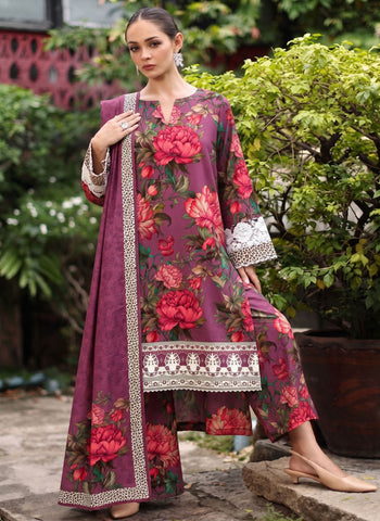 Unstitched C-Print Printed Linen 3 Piece CP-8102
