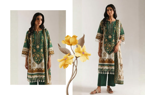 Set of Ethnic Print Lawn V-624