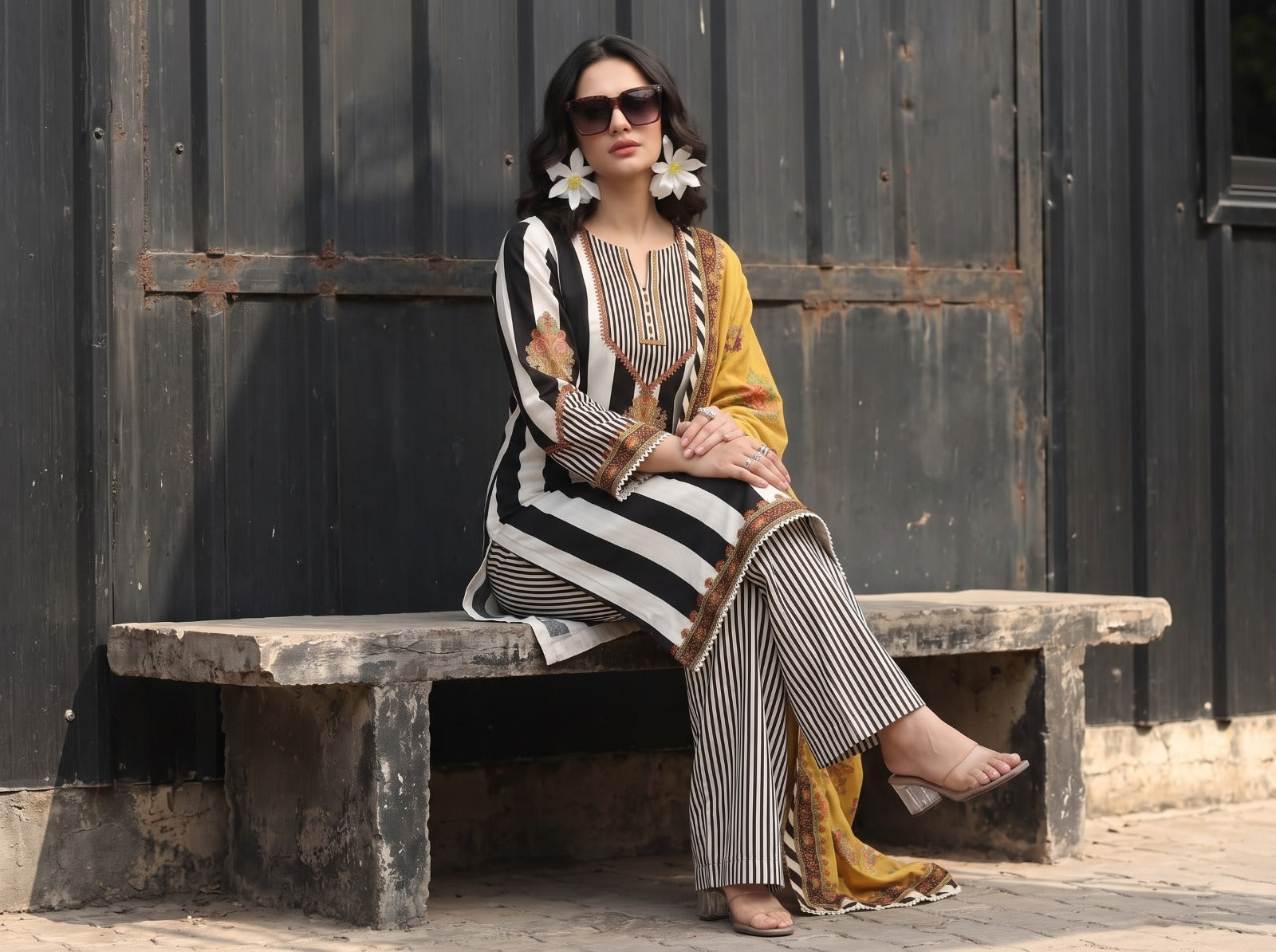 Charizma printed linen 3pc