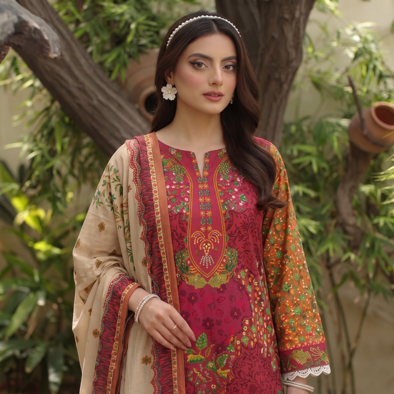Charizma printed linen 3pc