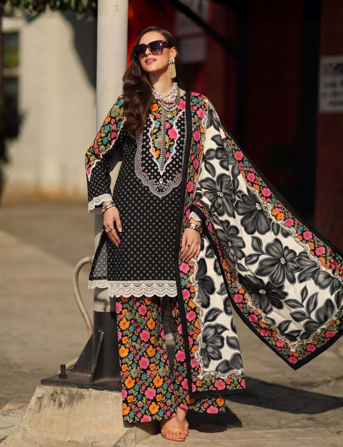 Charizma printed linen 3pc