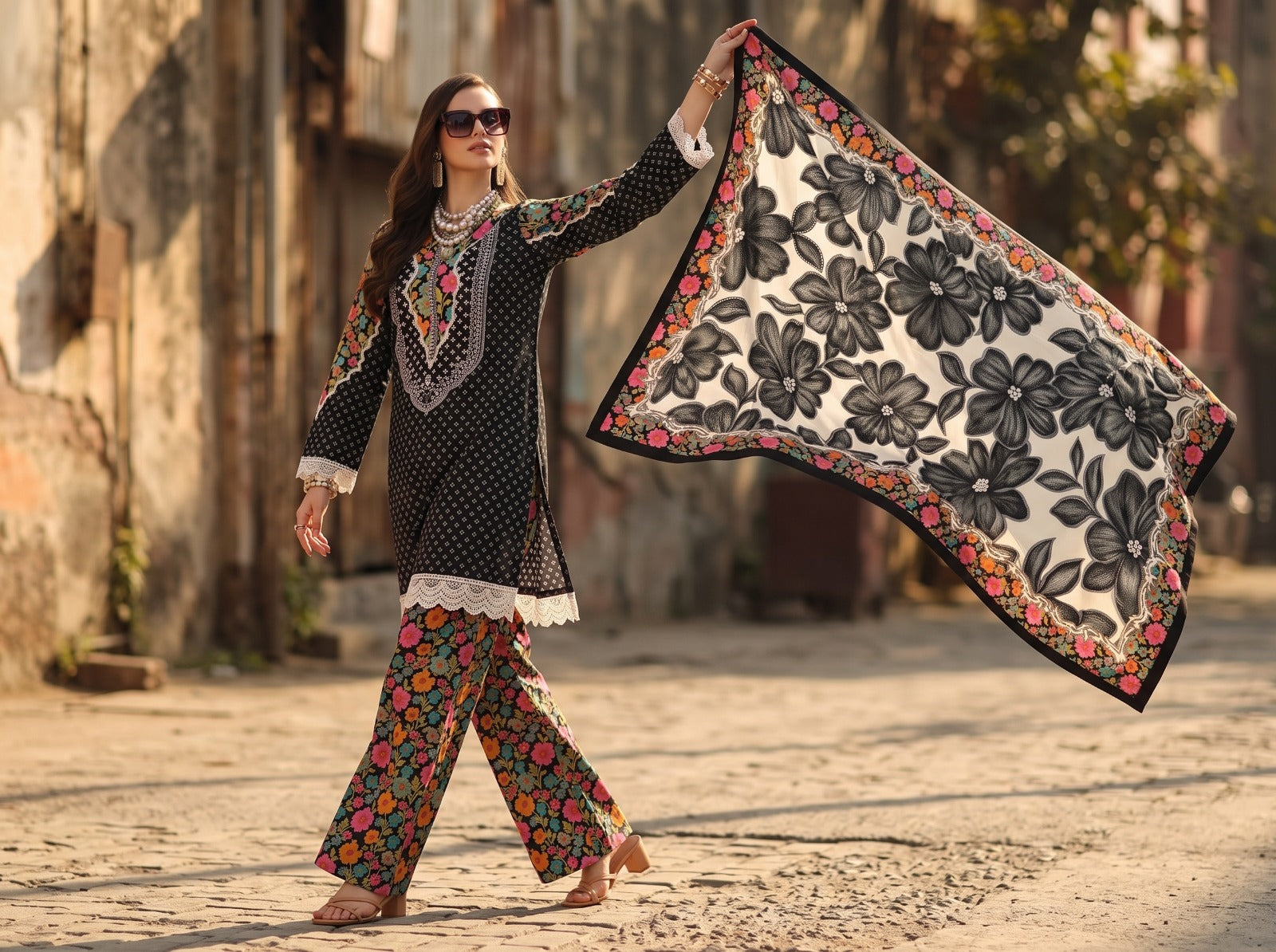 Charizma printed linen 3pc
