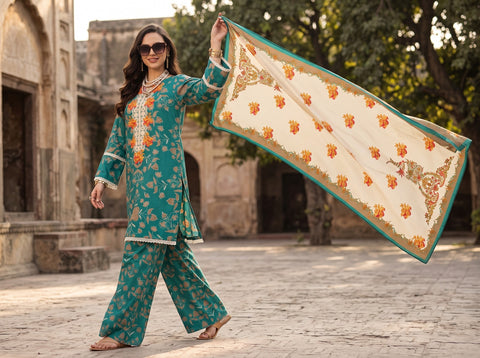 Charizma printed linen 3pc