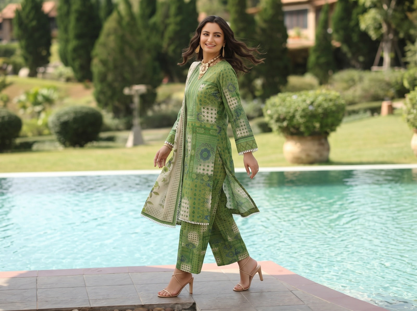 Charizma printed linen 3pc