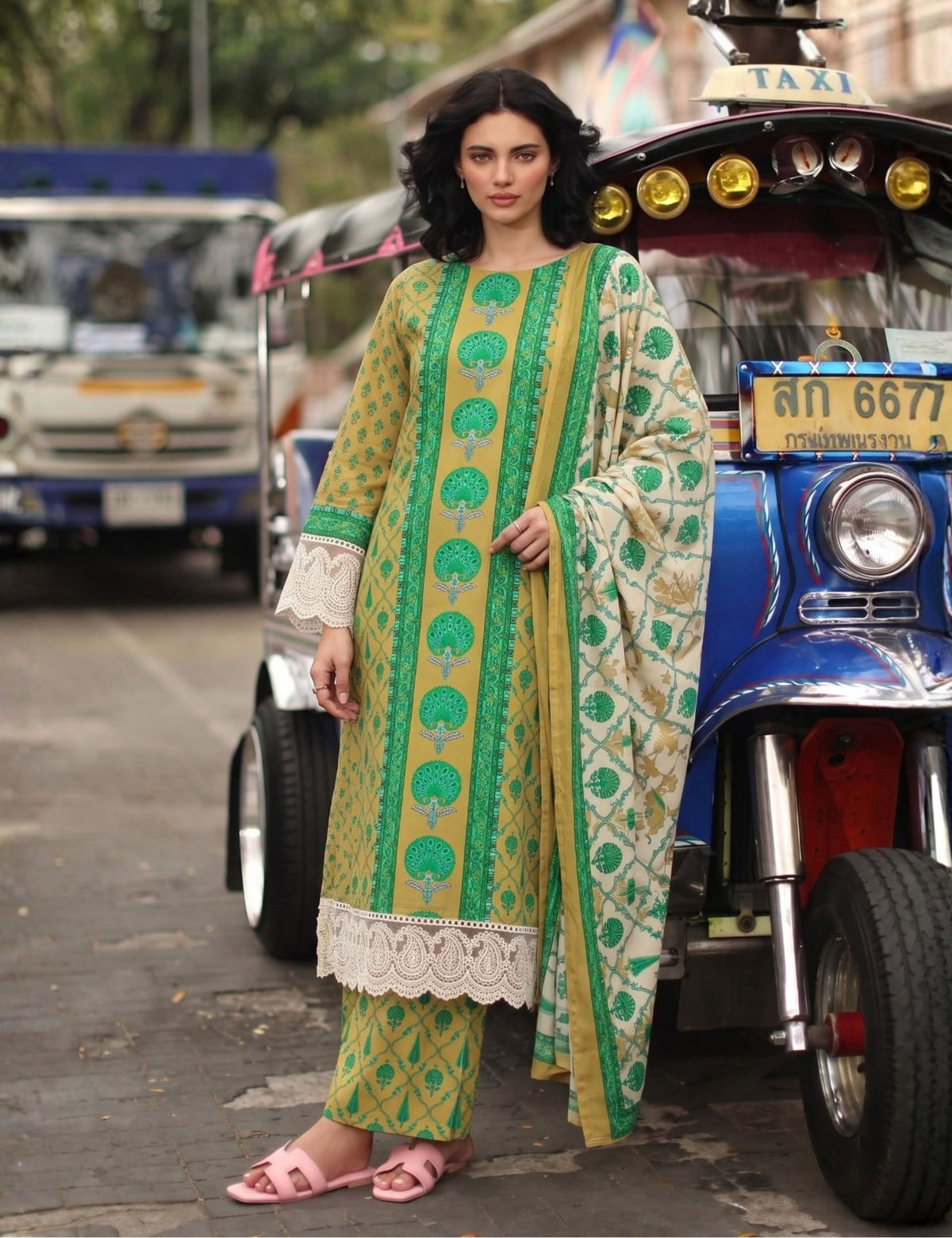 Charizma printed linen 3pc