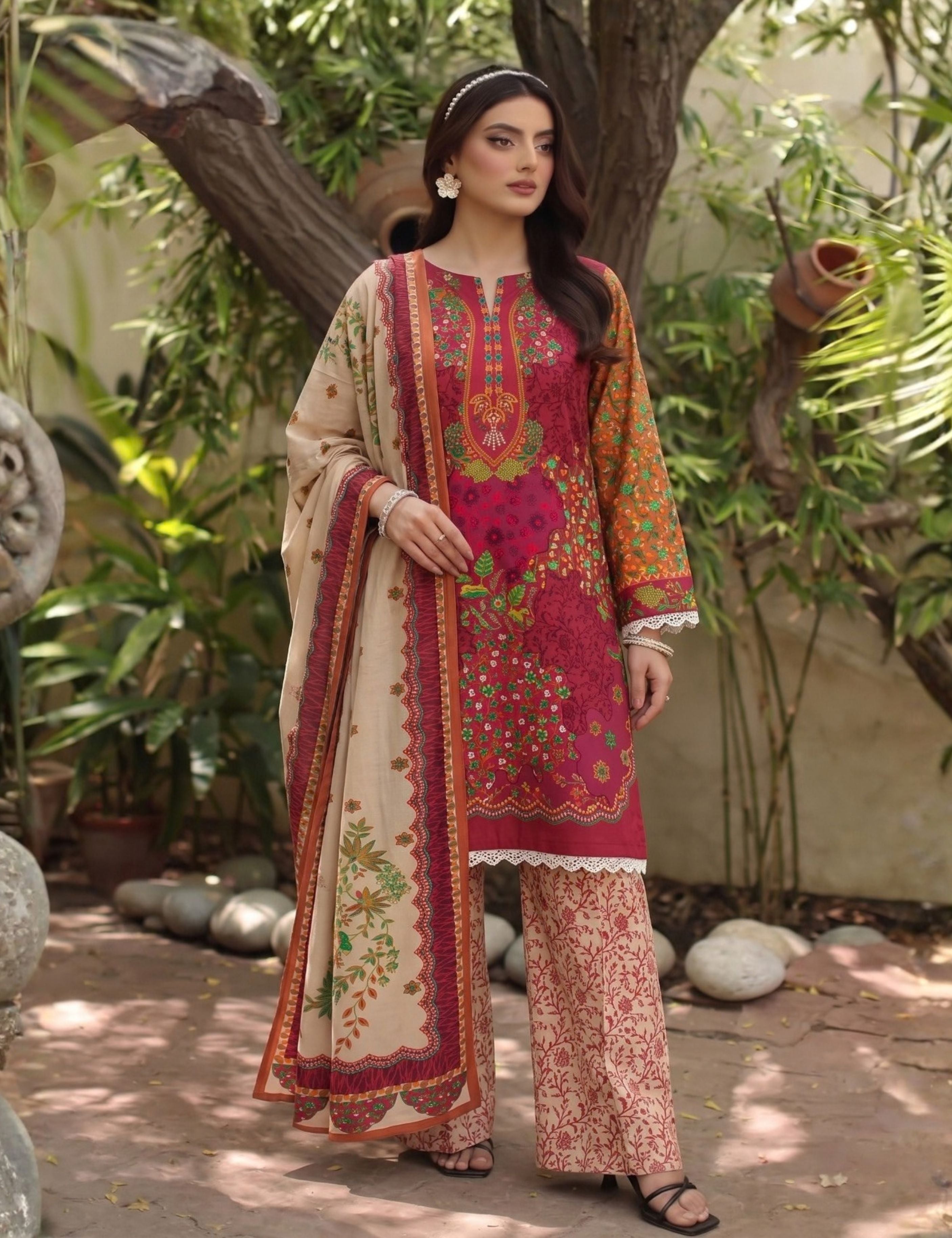 Charizma printed linen 3pc