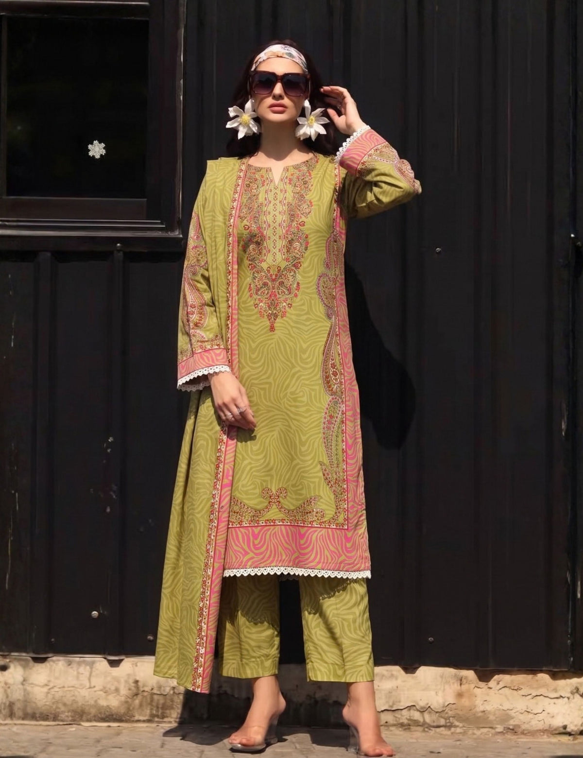 Charizma printed linen 3pc