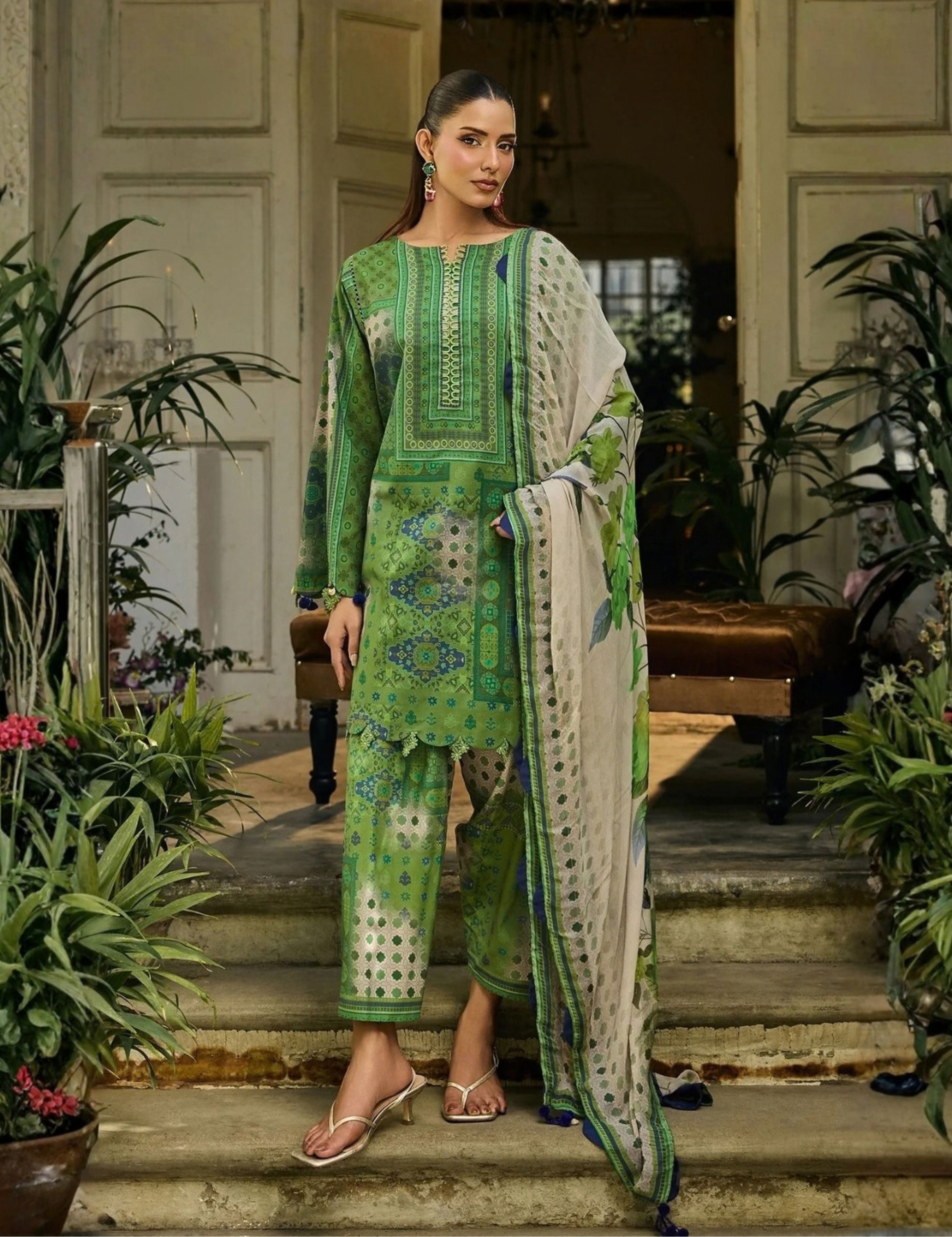 Charizma printed linen 3pc
