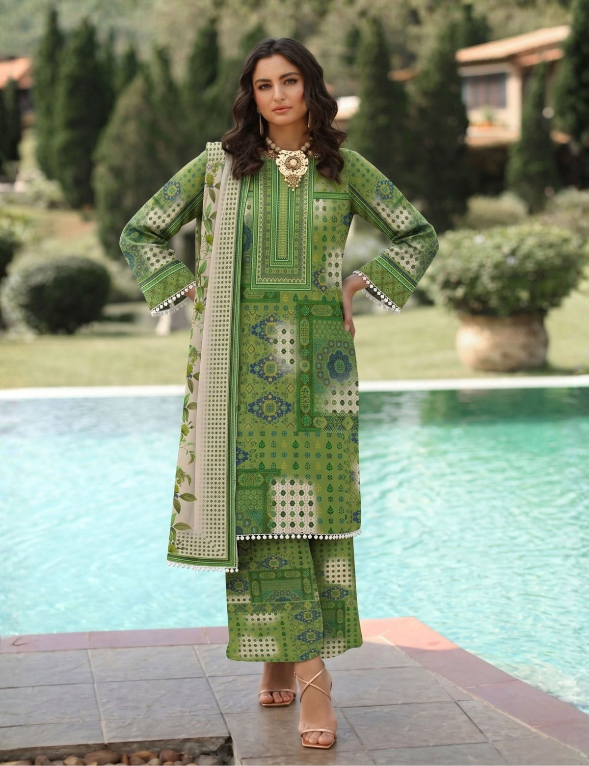Charizma printed linen 3pc