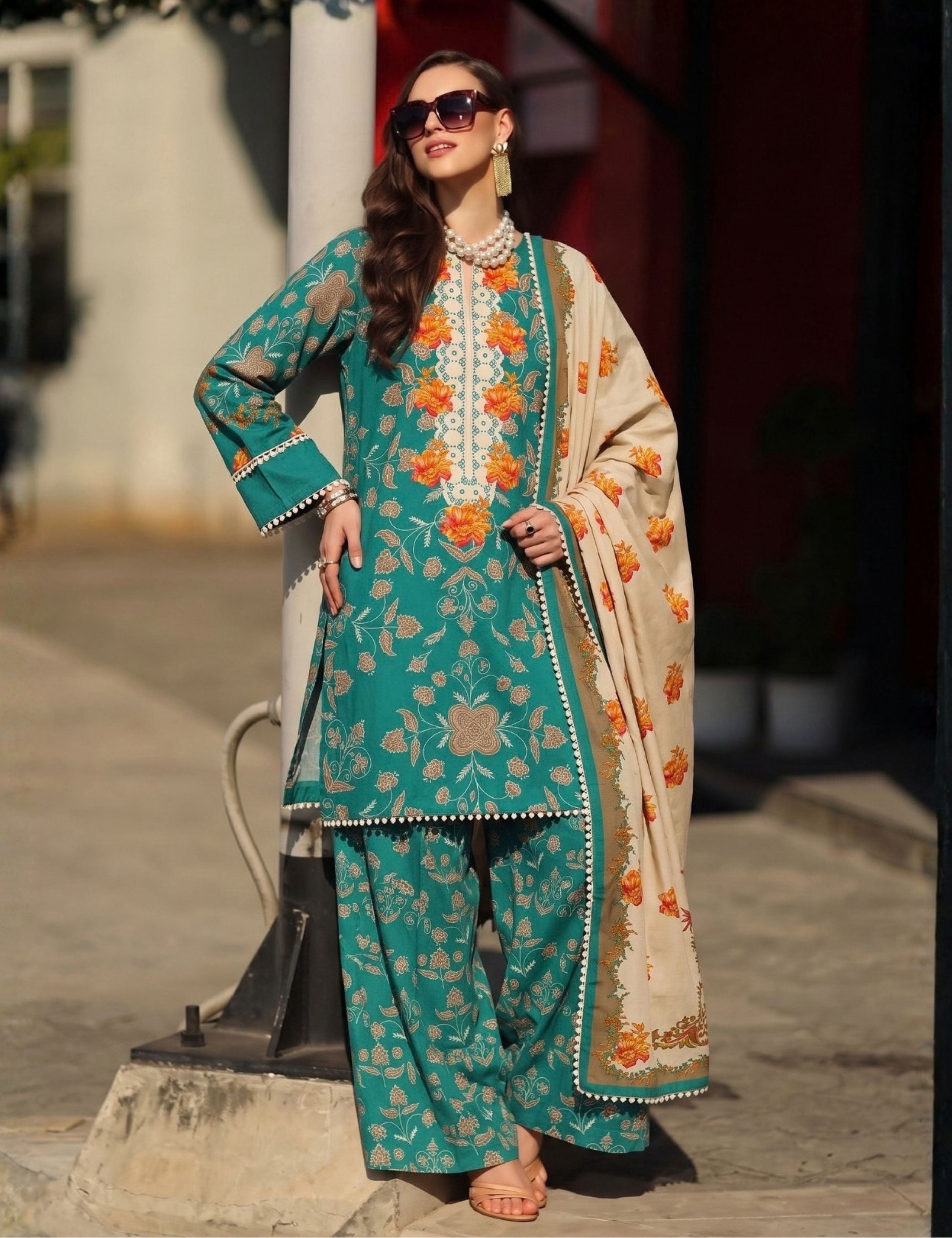 Charizma printed linen 3pc