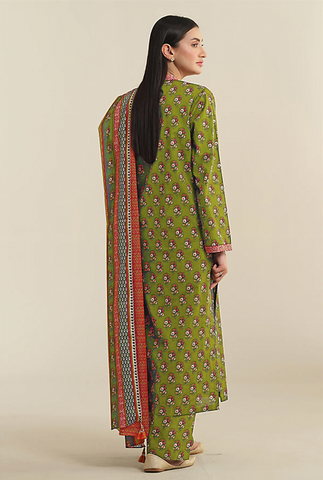 Unstitched Edenrobe Printed Linen 3-Pc 01