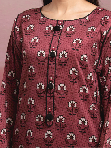 Unstitched Edenrobe Printed Linen 3-Pc 08