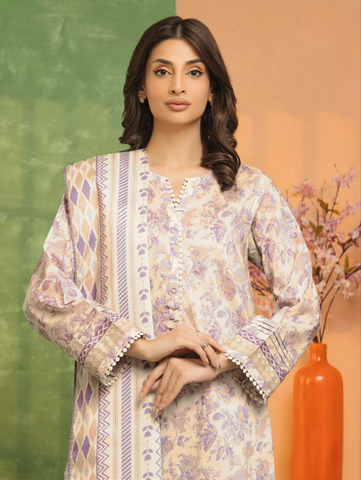 Unstitched Edenrobe Printed Linen 3-Pc 09