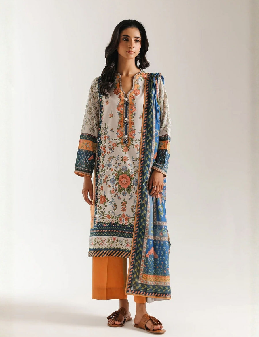 Ethnic Printed Lawn 3PC 109