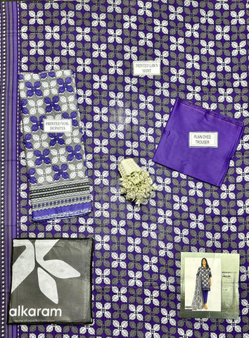 Alkaram Studio Printed Suit 3pc V-7