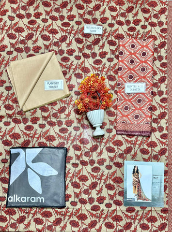 Alkaram Studio Printed Suit 3pc V-7