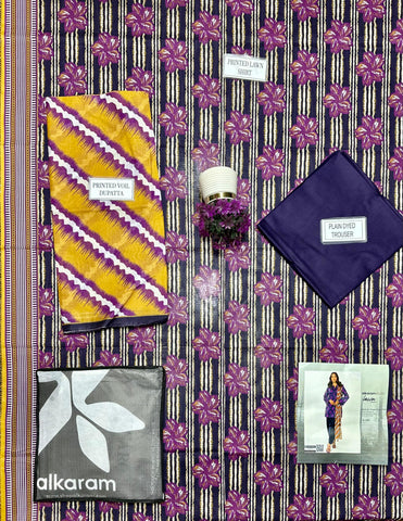 Alkaram Studio Printed Suit 3pc V-7