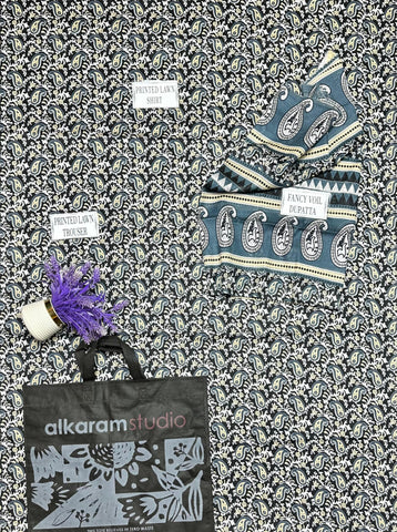 Alkaram Studio Printed Suit 3pc V-12