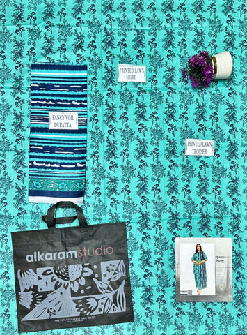 Alkaram Studio Printed Suit 3pc V-12