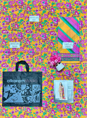 Alkaram Studio Printed Suit 3pc V-12