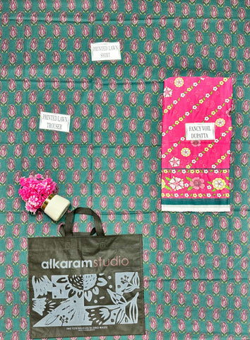 Alkaram Studio Printed Suit 3pc V-12