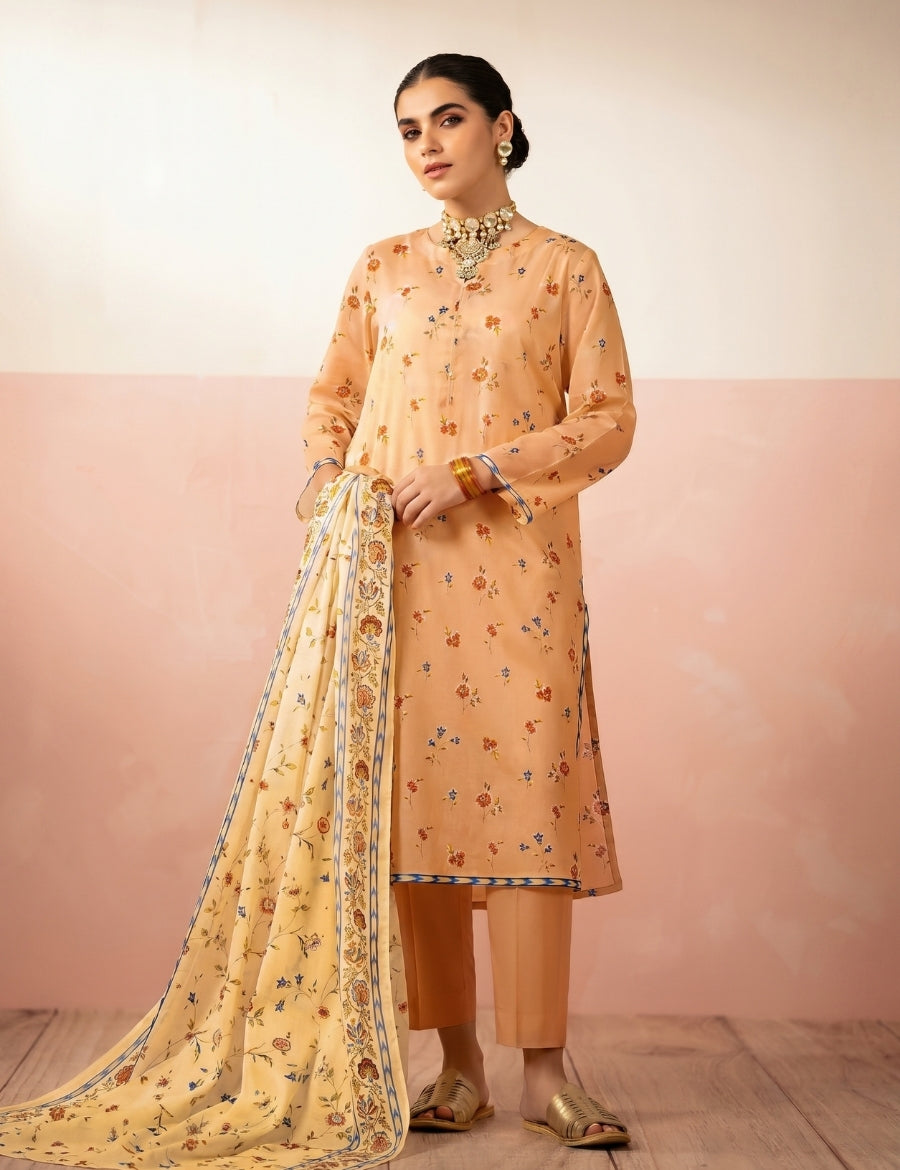 Nishat Printed Lawn Chiffon Dupatta