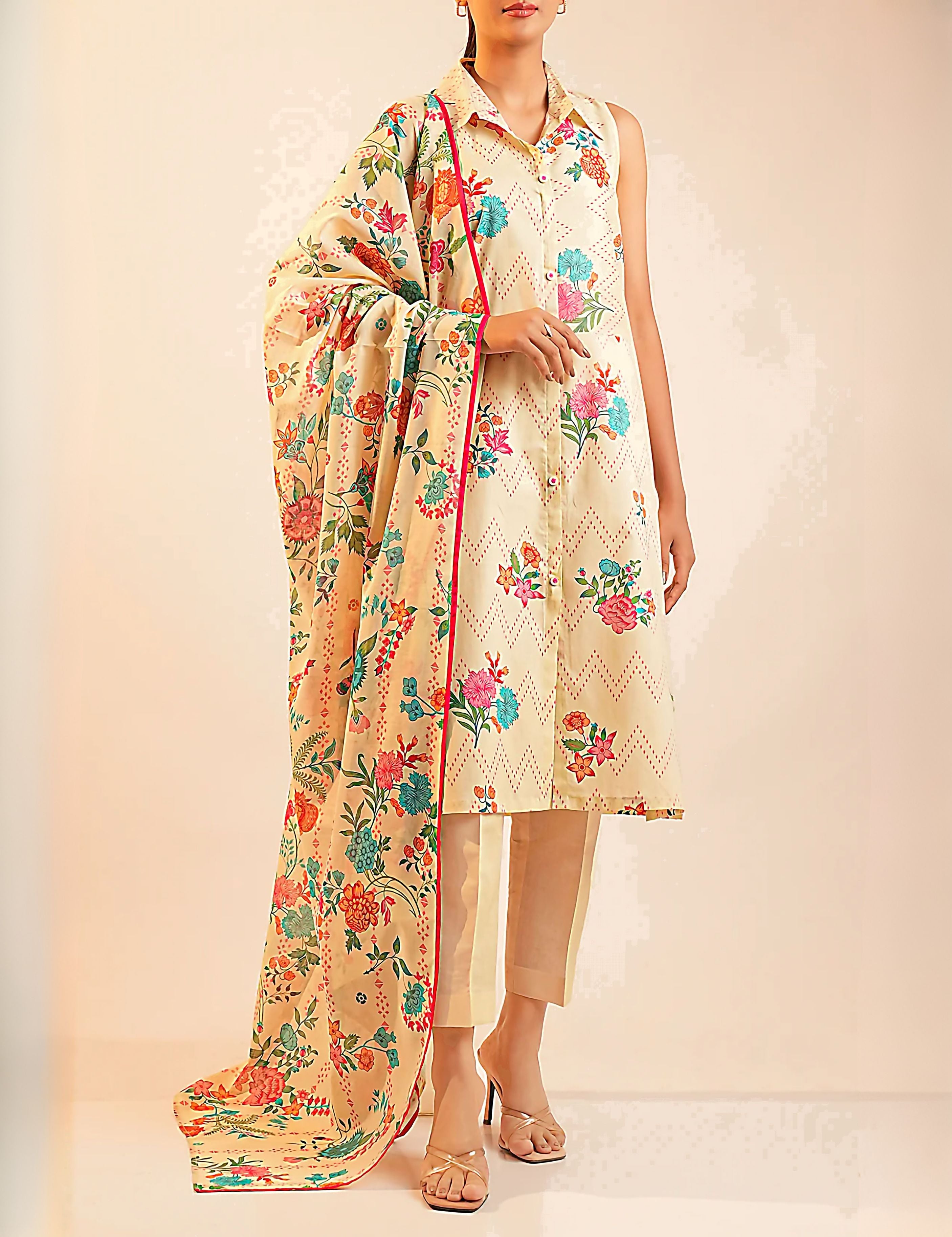 Saya Unstitched Printed Khaddar 