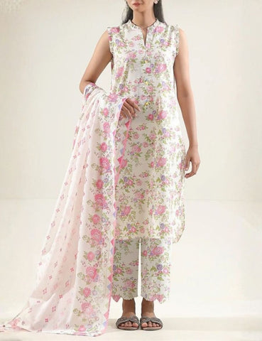Unstitched Saya Printed Linen 3-Pc 04