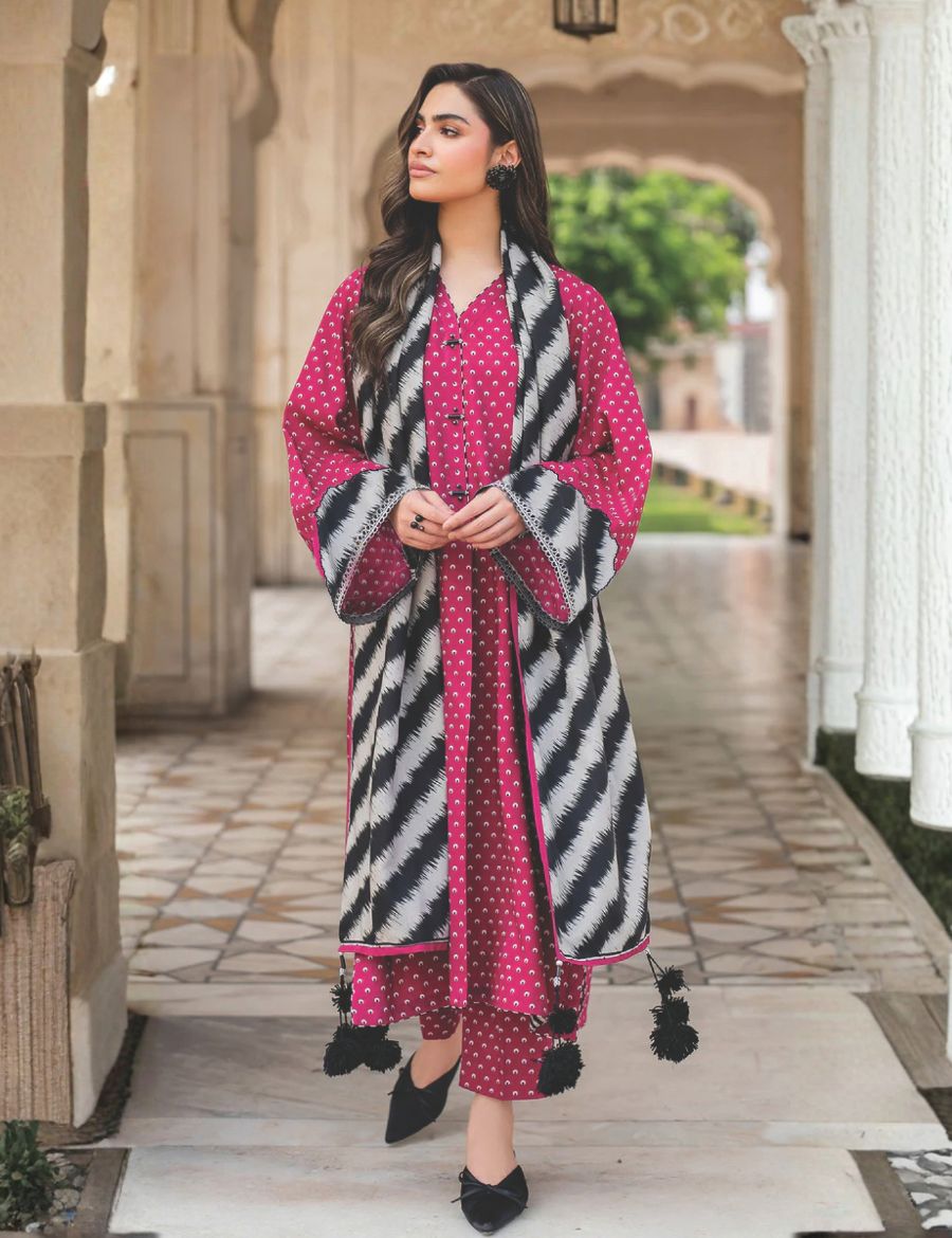 Unstitched Saya Printed Linen 3-Pc 01