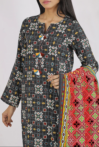 Unstitched Saya Printed Linen 3-Pc 05