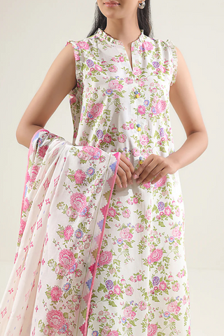 Unstitched Saya Printed Linen 3-Pc 04