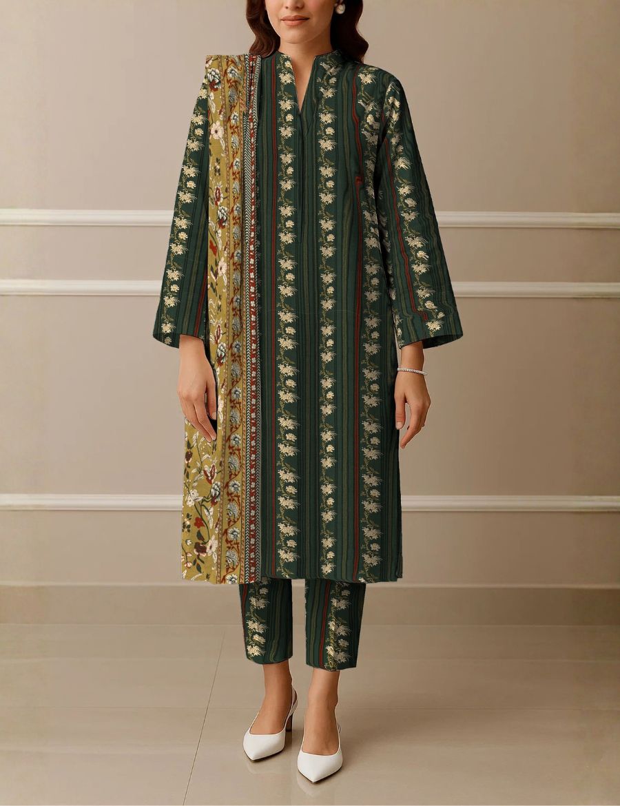 Unstitched Saya Printed Linen 3-Pc 07