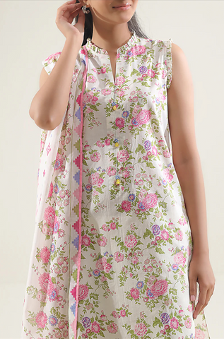 Unstitched Saya Printed Linen 3-Pc 04