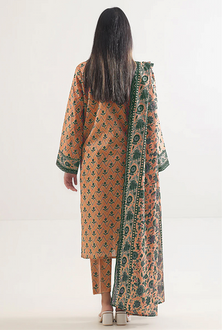 Unstitched Saya Printed Linen 3-Pc 03