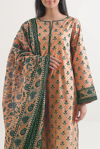 Unstitched Saya Printed Linen 3-Pc 03