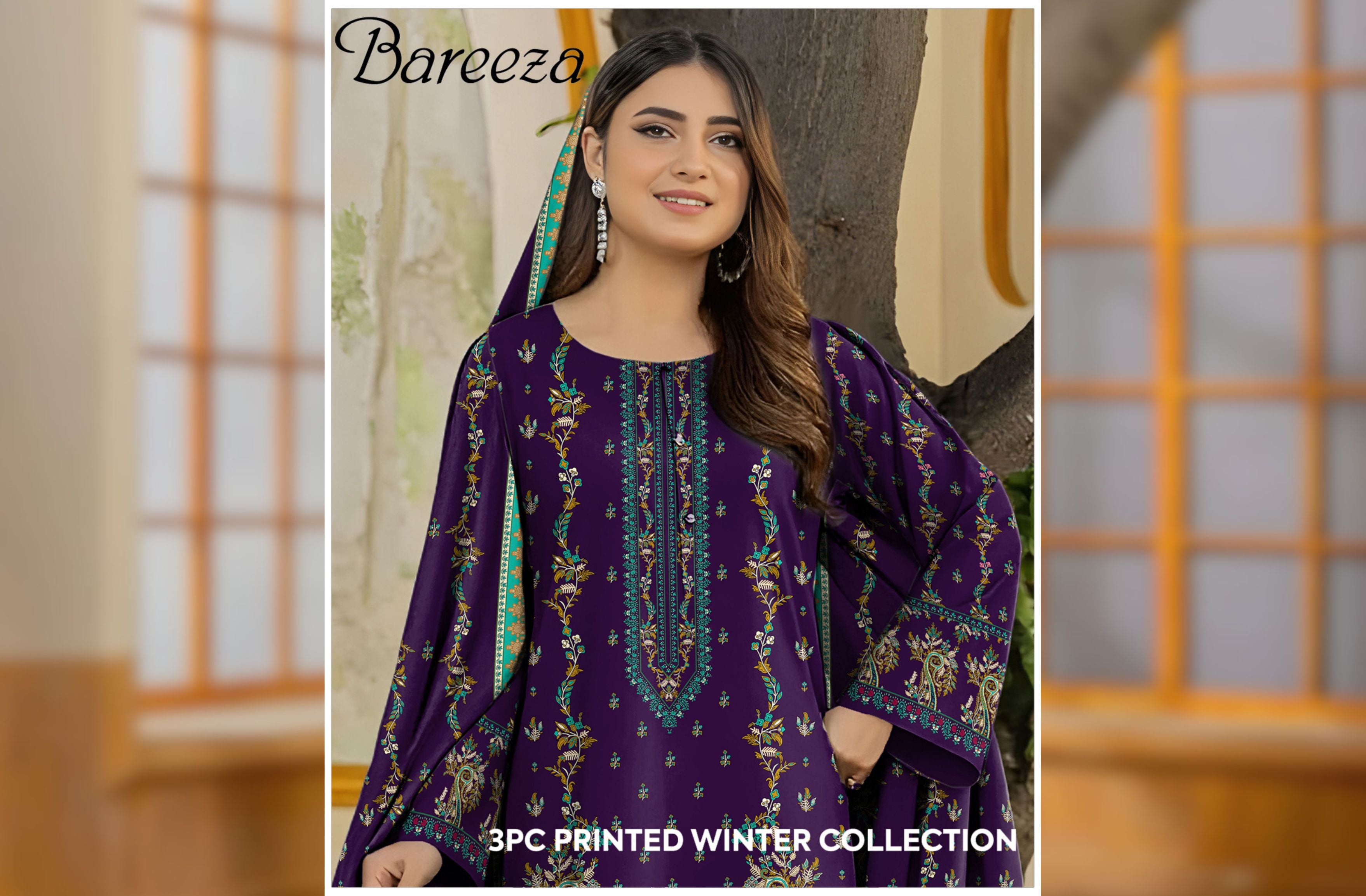 Set of Printed Bareeza Khaddar 3PC