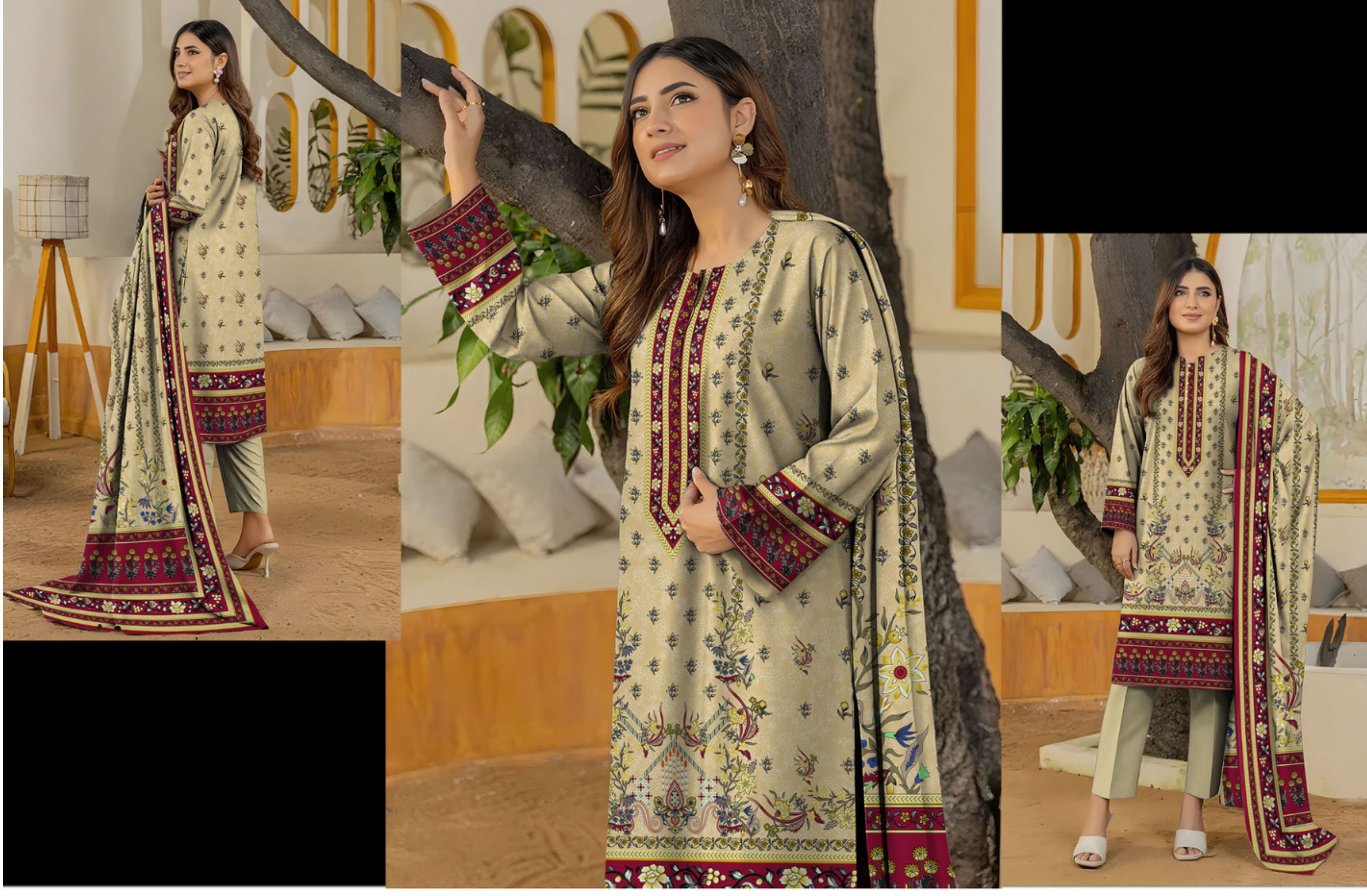 Set of Printed Bareeza Khaddar 3PC