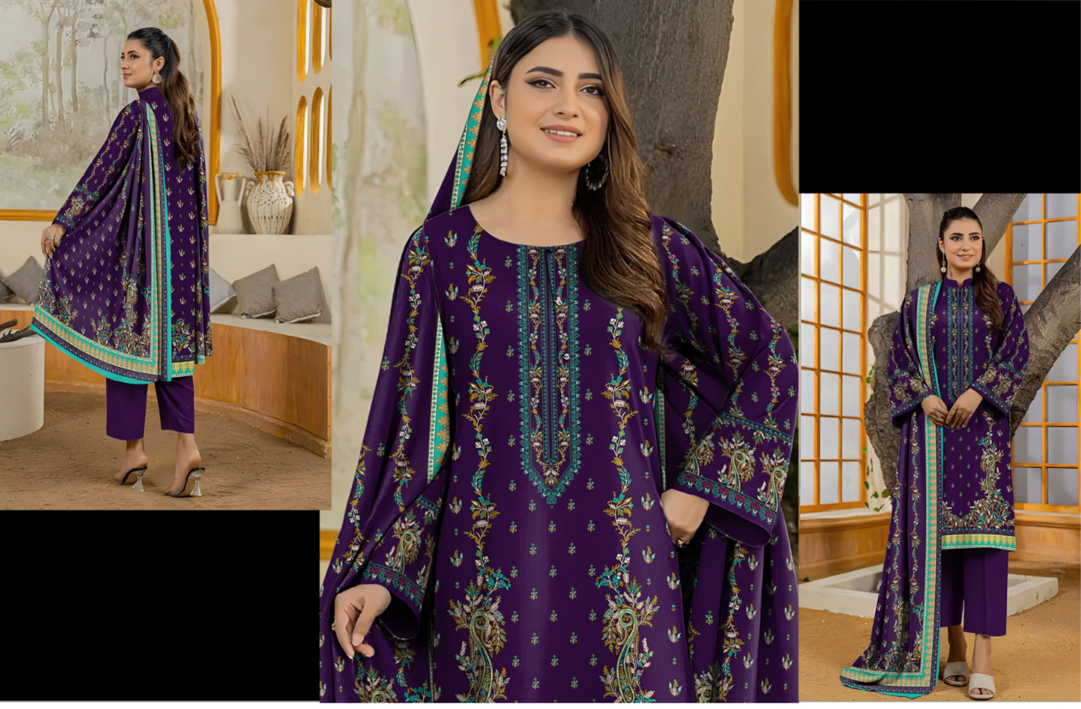 Set of Printed Bareeza Khaddar 3PC