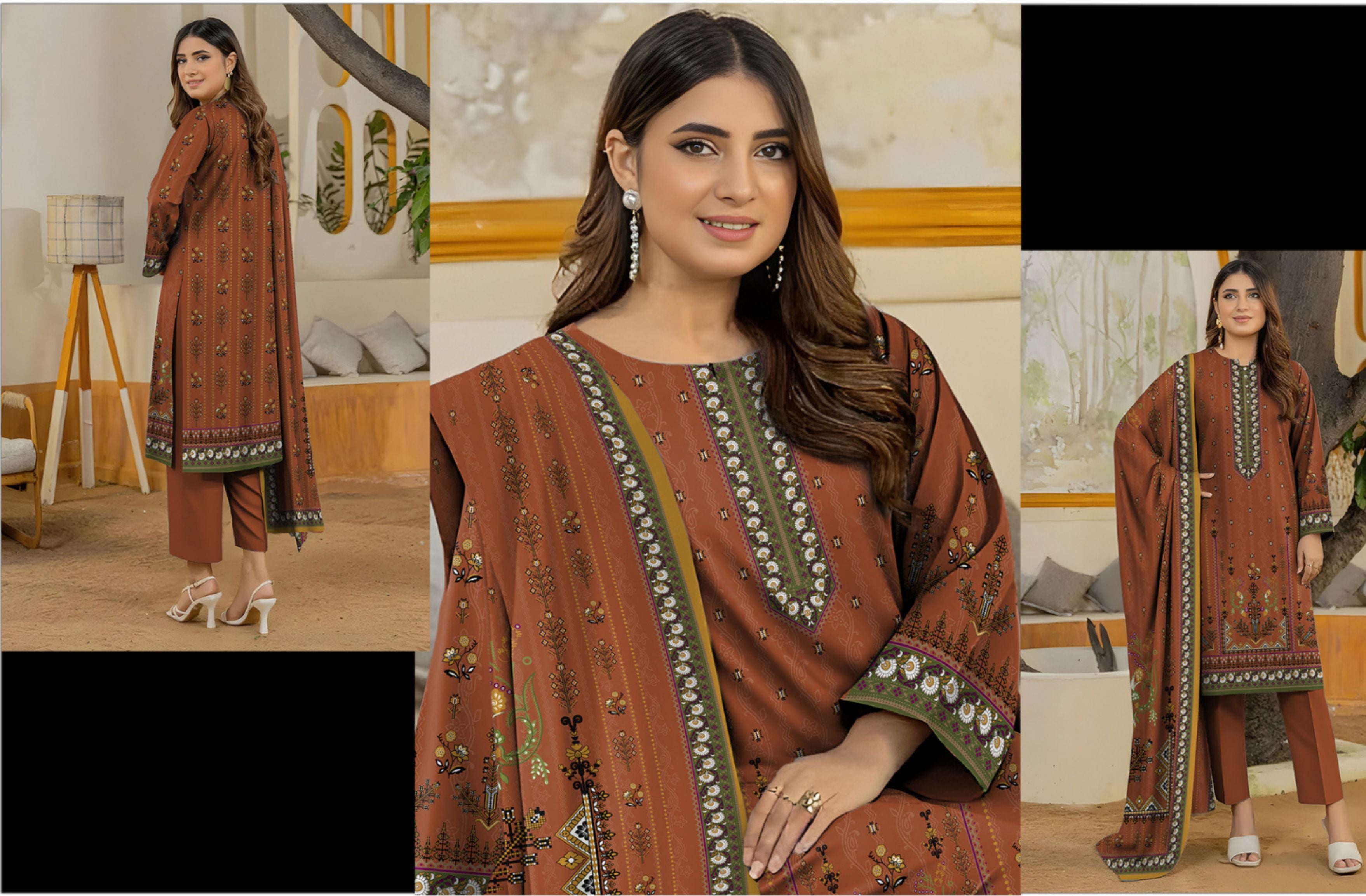 Set of Printed Bareeza Khaddar 3PC