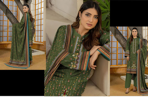 Set of Printed Bareeza Khaddar 3PC