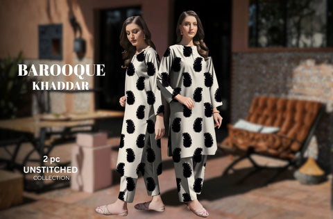 Set of baroque Printed khaddar 2PC
