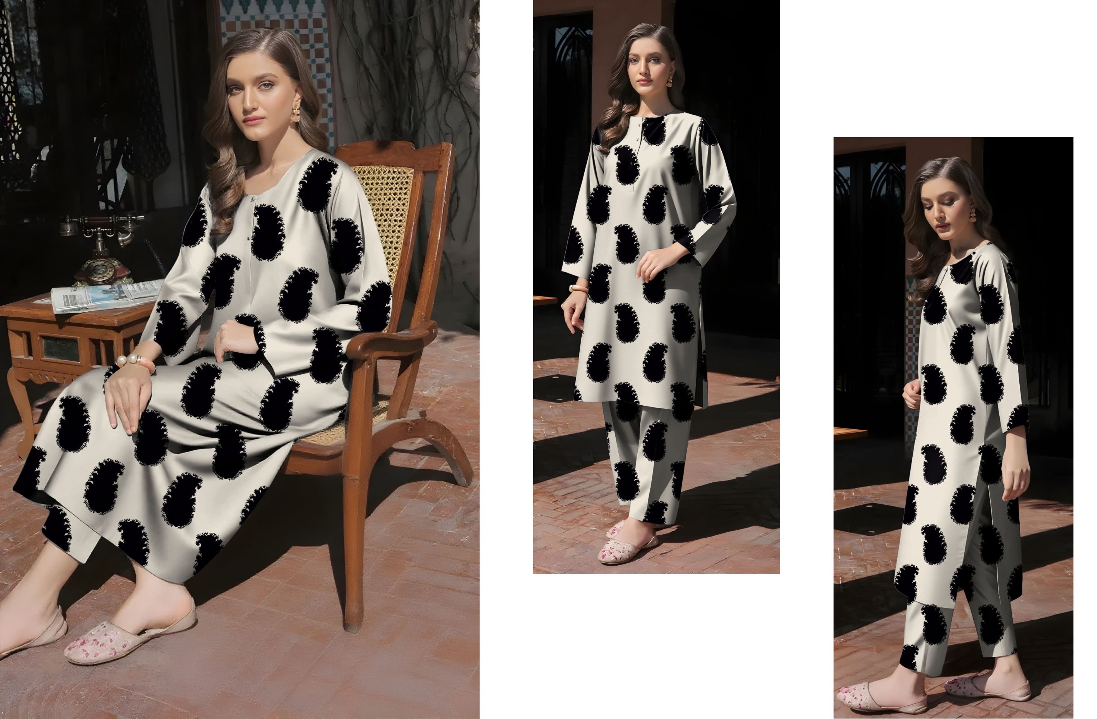 Set of baroque Printed khaddar 2PC