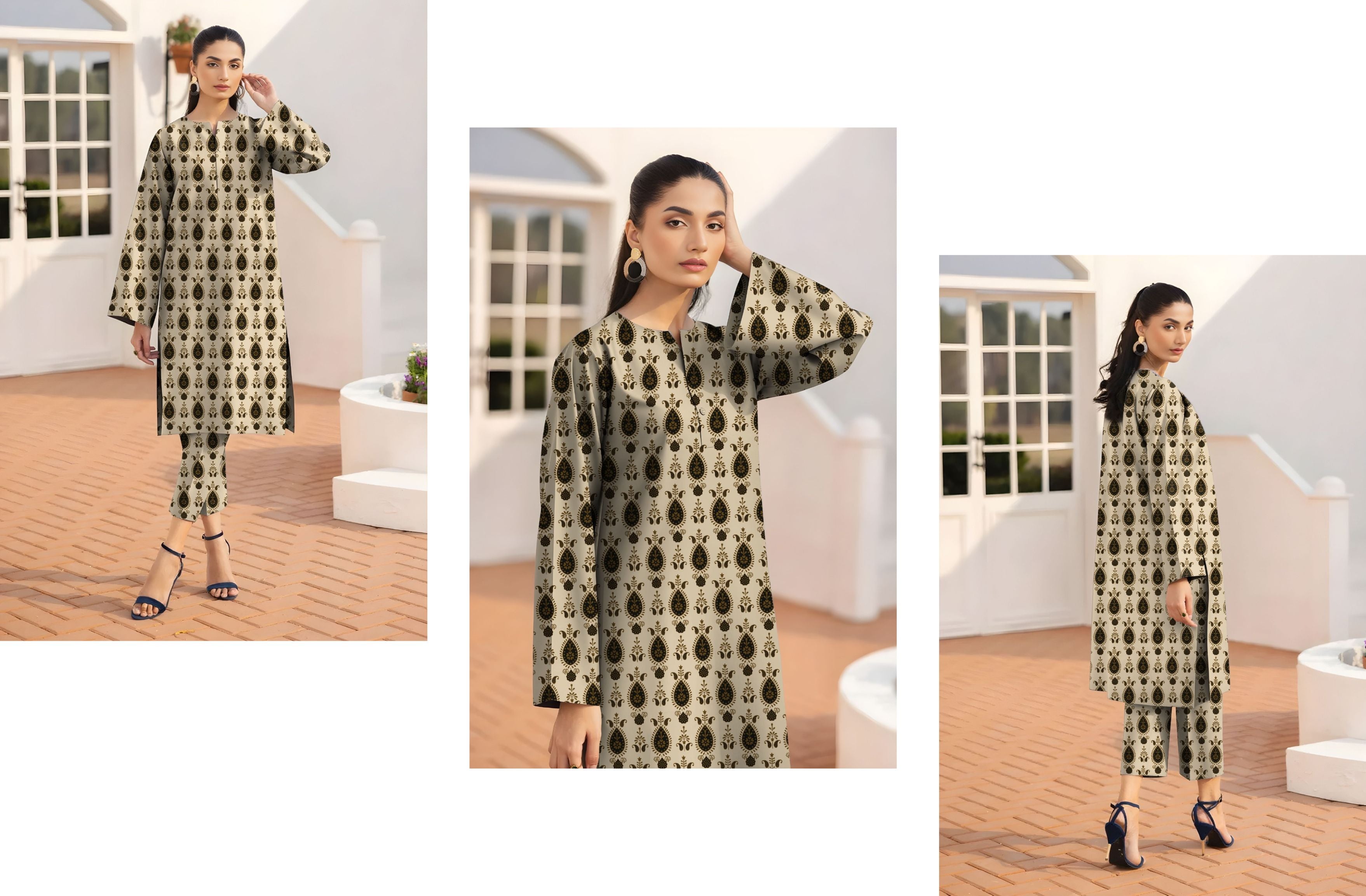 Set of baroque Printed khaddar 2PC